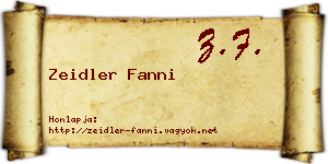 Zeidler Fanni névjegykártya