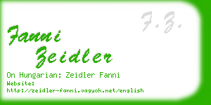 fanni zeidler business card